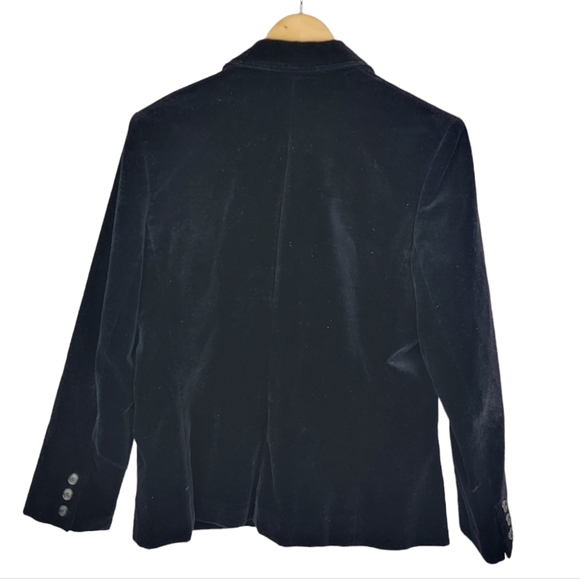 Vintage The Fashion Place Velvet Black Blazer 14 - Picture 2 of 3